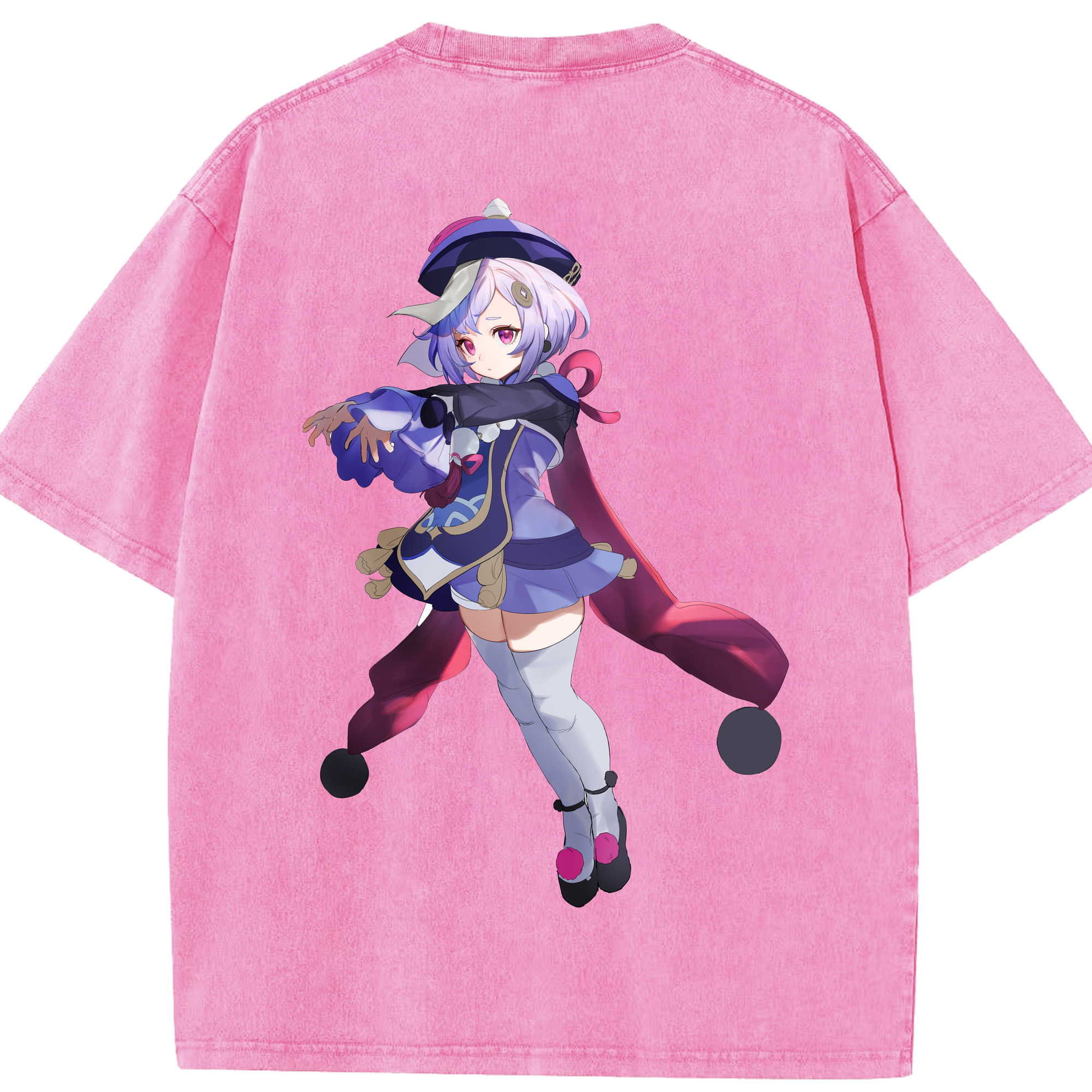 げんし神 七七 なな  genshin Nana 綿100% ヴィンテージ風 半袖Tシャツ（背面プリント）
